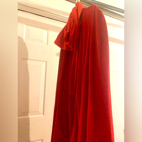 Accessories | Medieval Vintage Red Suede Fabric Velvet Hooded Long Robe ...
